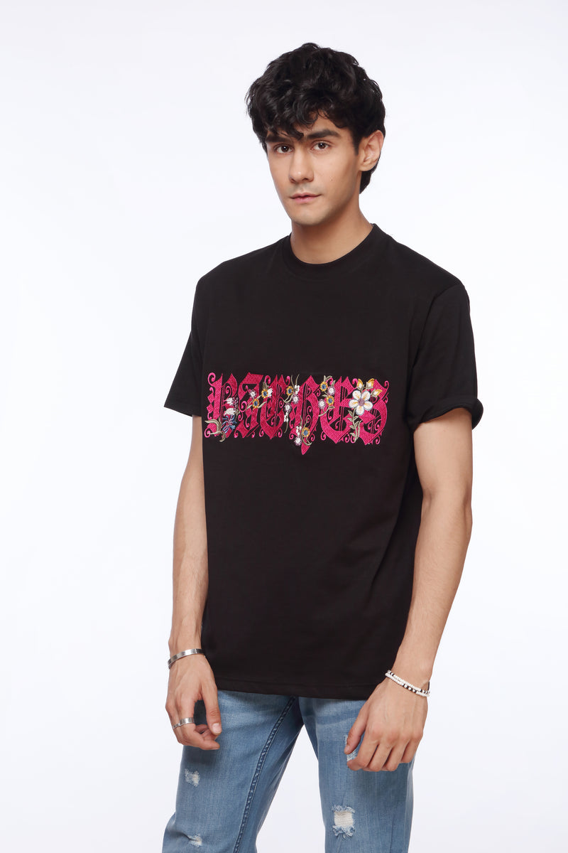 Black Oversized Shirt for Men | Pink Riches Logo | Revolve