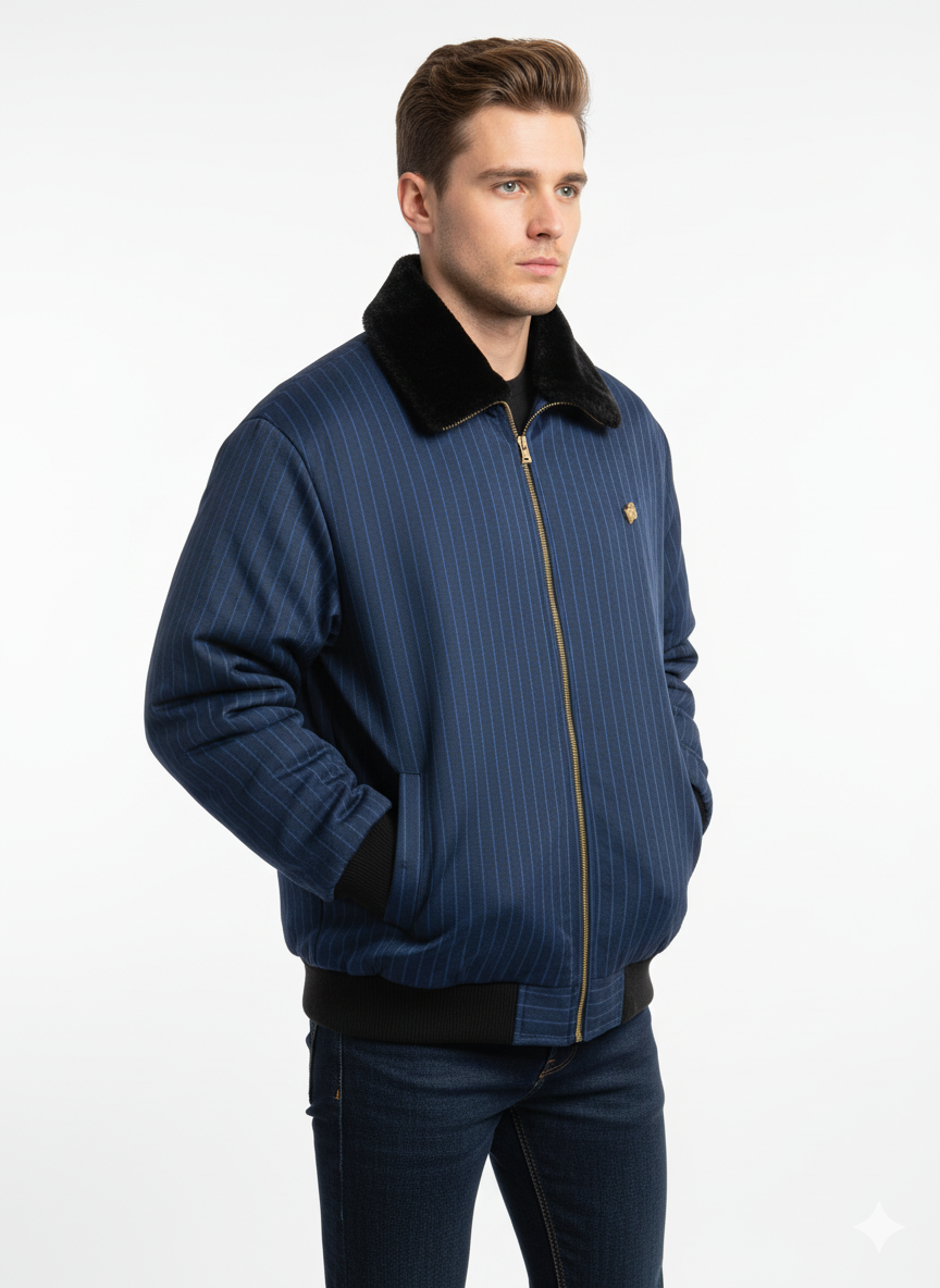 Diner Puffer Jacket - Blue