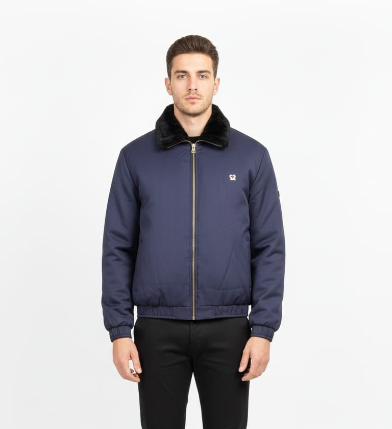 Cotton Fur Jacket - Blue