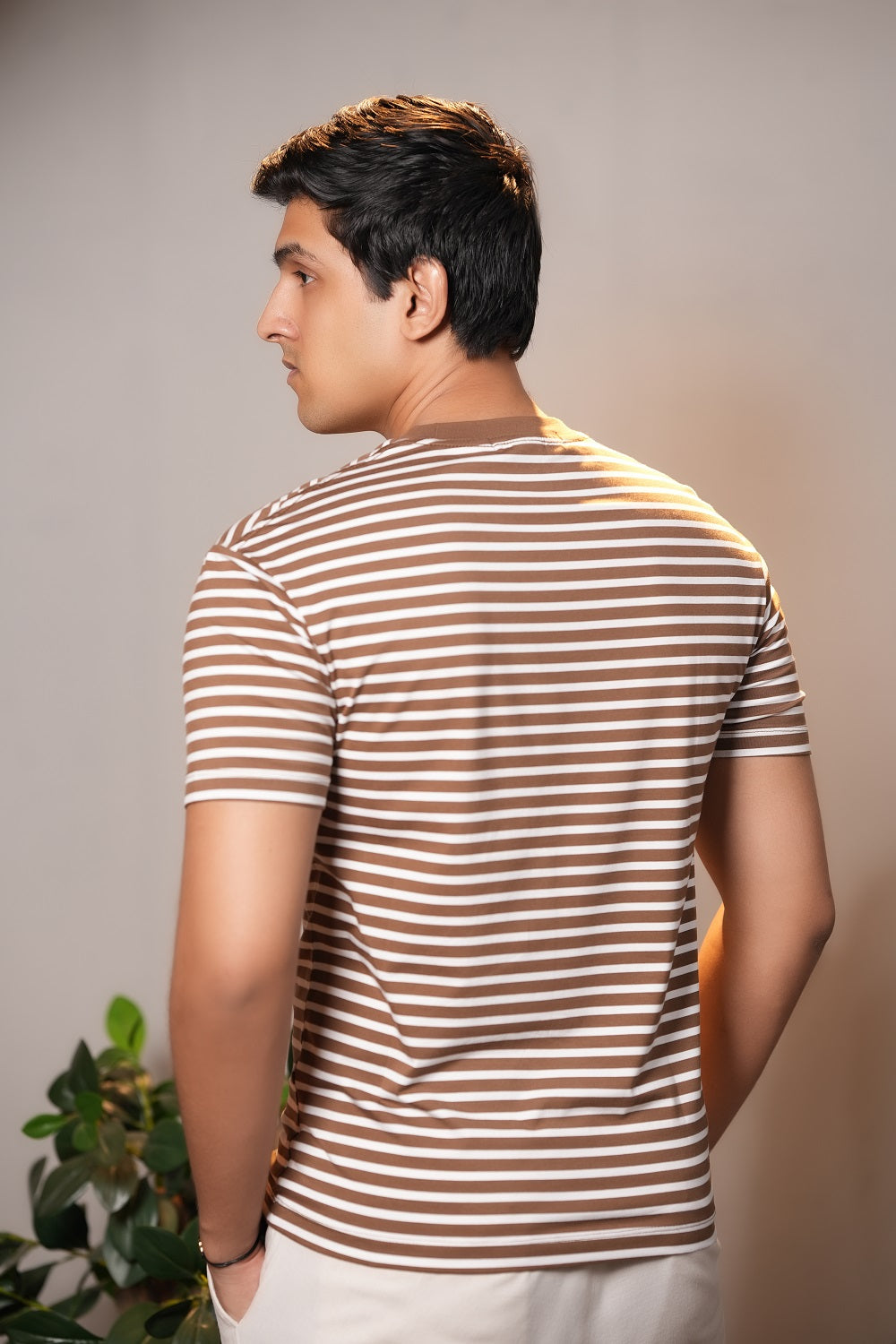 Brown Round Neck T-Shirts for Men