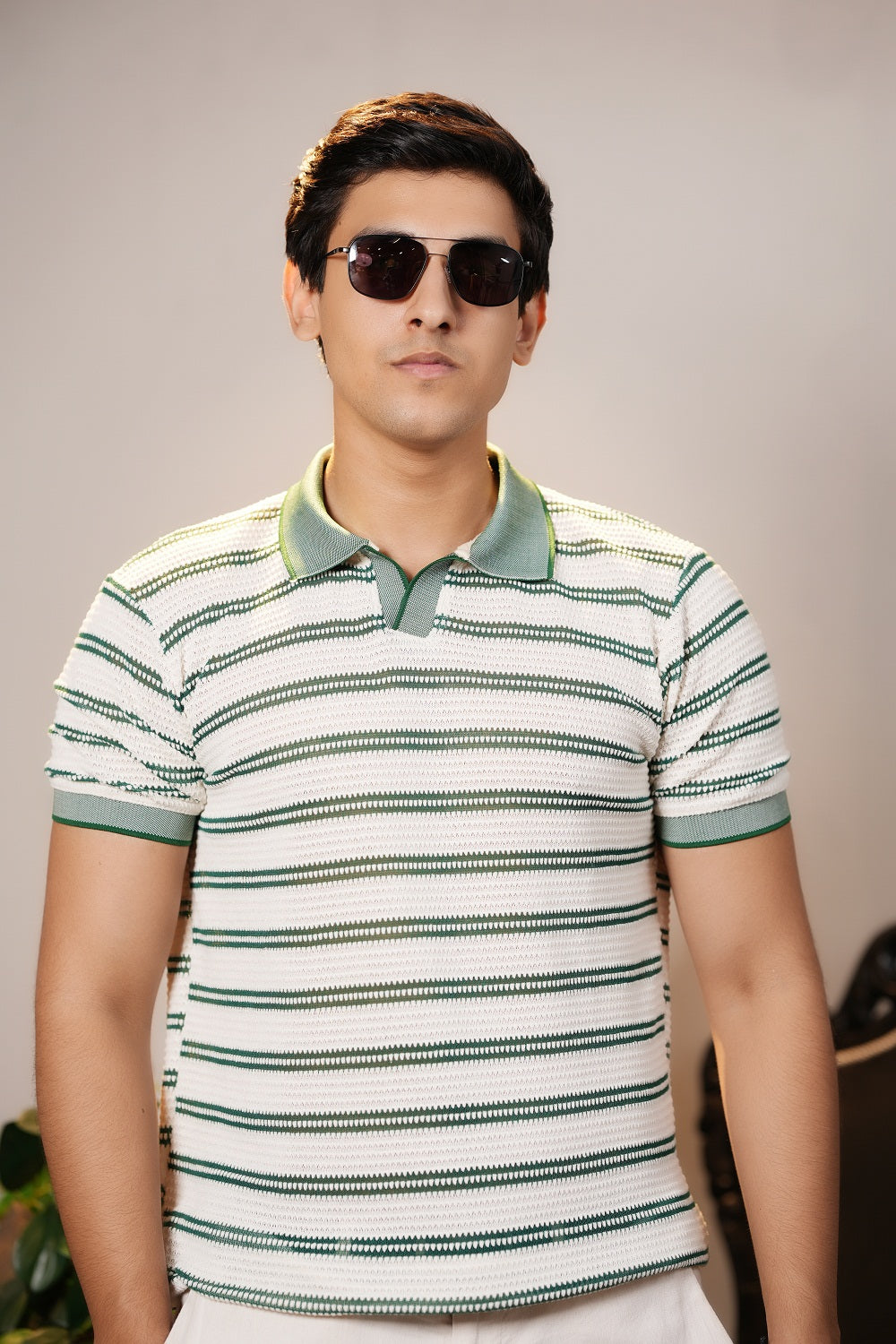 Gray Polo Shirts(Lining) For Men