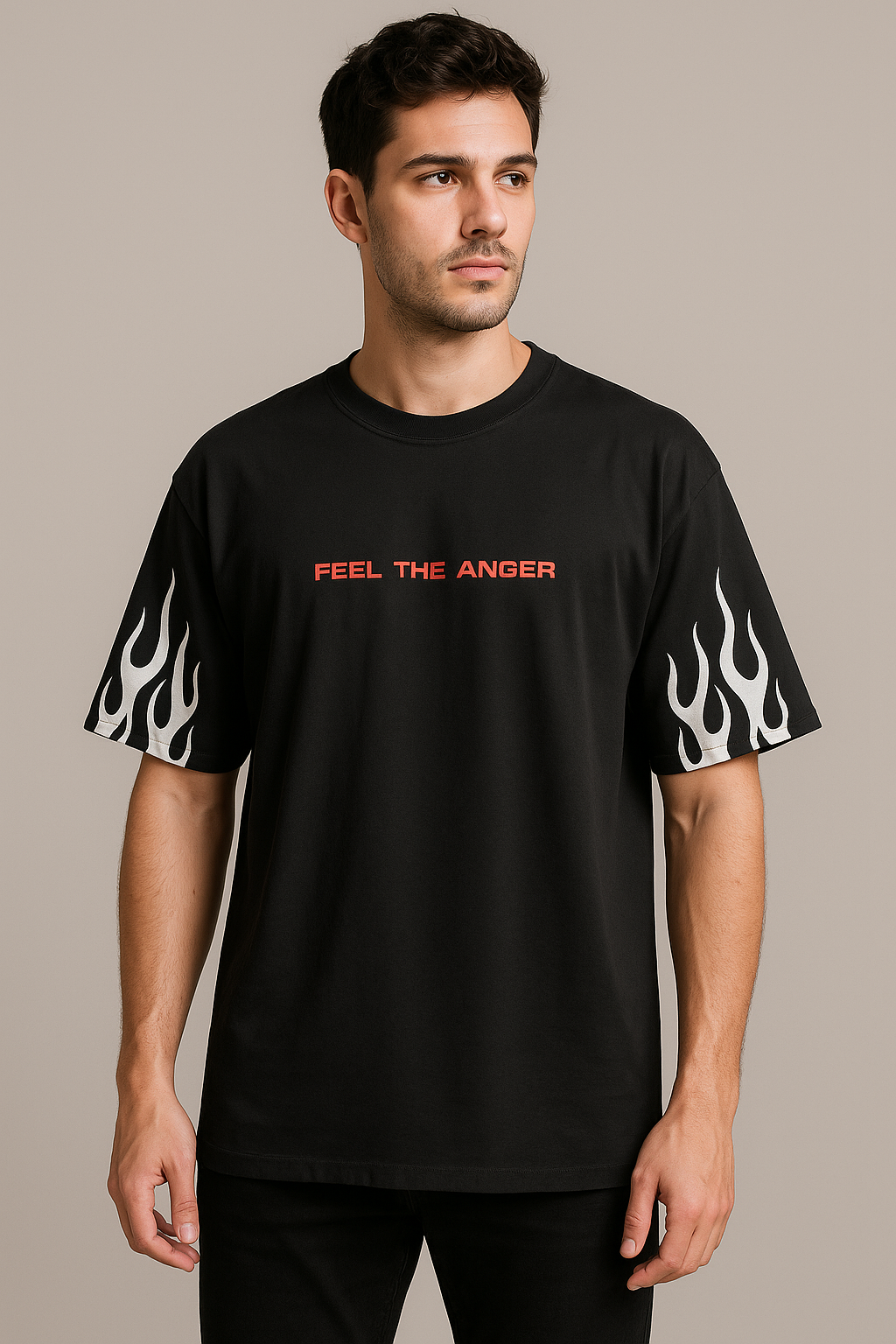 "Feel The Anger" Graphic Oversized Tee