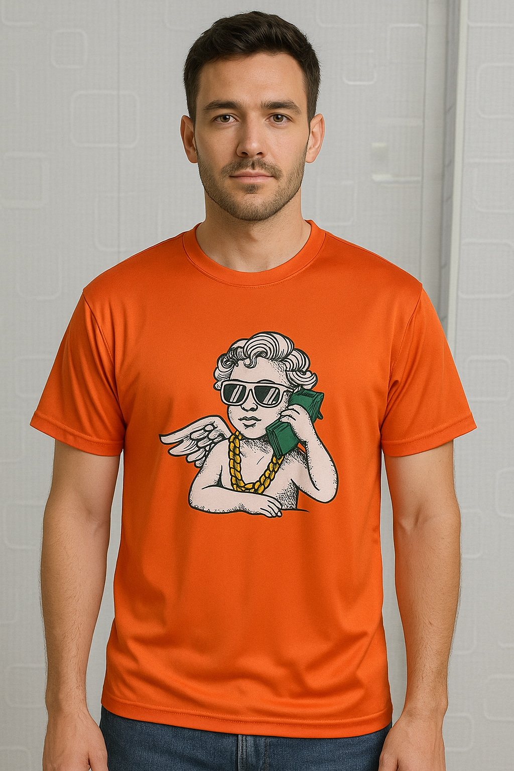 "Street Cherub – Bold Orange/Black Tee"
