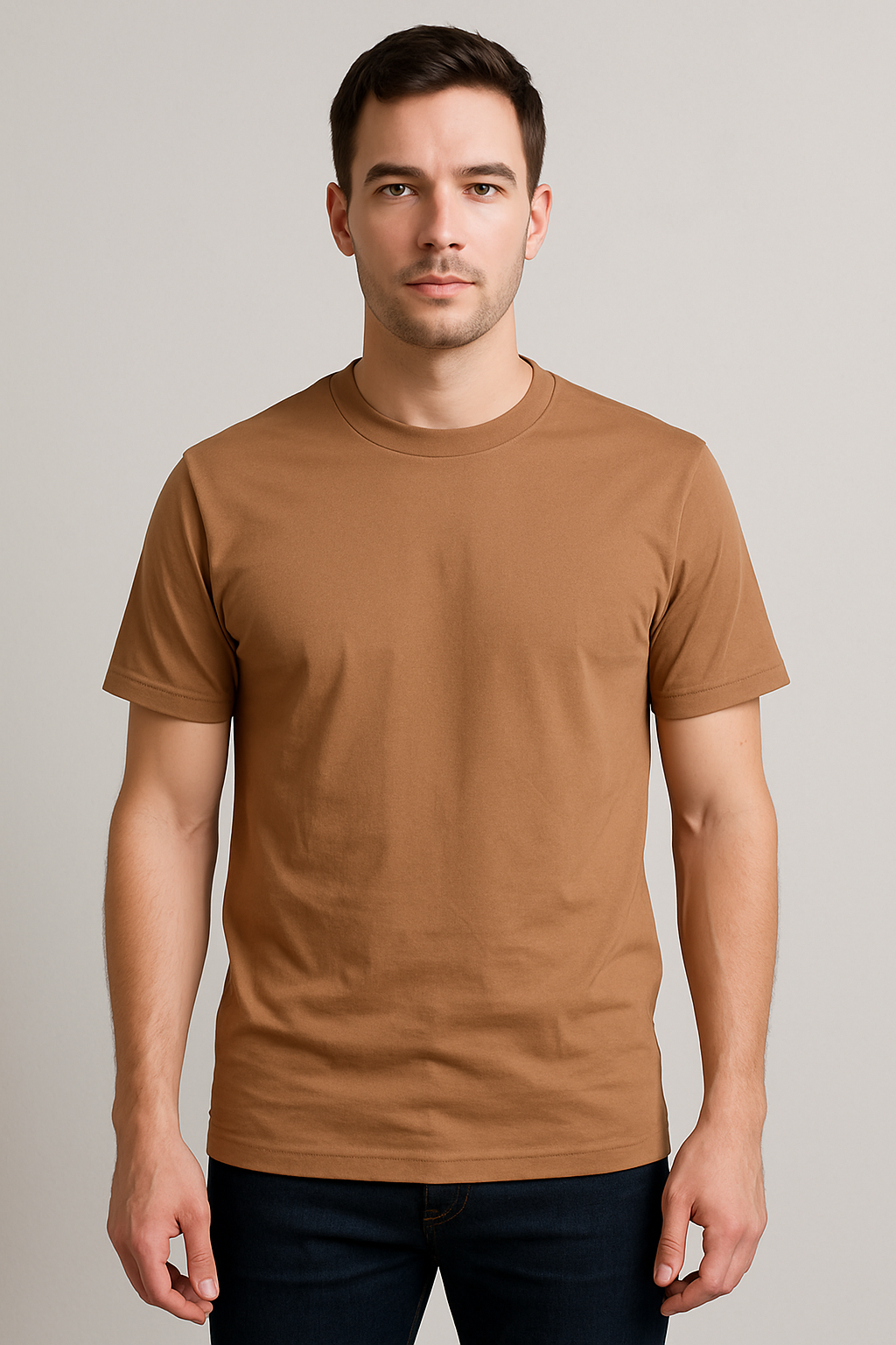 Classic Brown Crew Neck T-Shirt