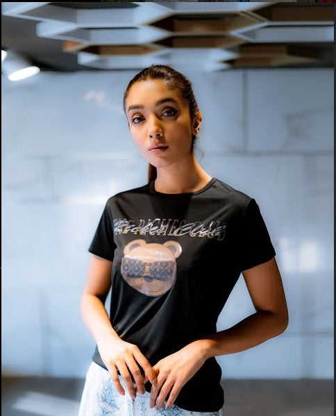 "The Riches Club – Luxe Bear Tee" for women