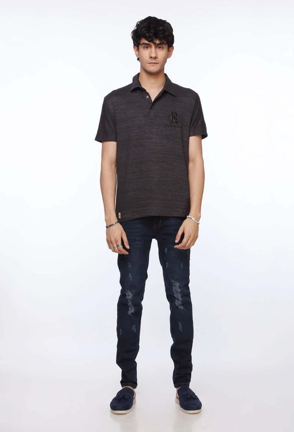 Charcoal Polo Shirt for Men | Textured | Revolve
