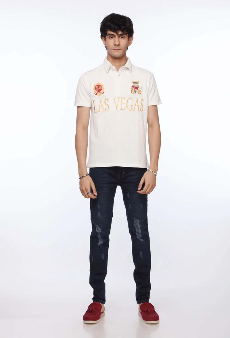 White Polo Shirt for Men | "Las Vegas" Polo | Revolve