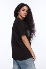 Black Oversized Shirt for Women | Blue Riches Logo | Revolve