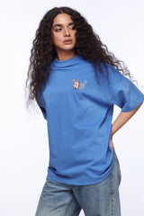 Blue Oversized Shirt for Women | Butterfly Embroidery | Revolve