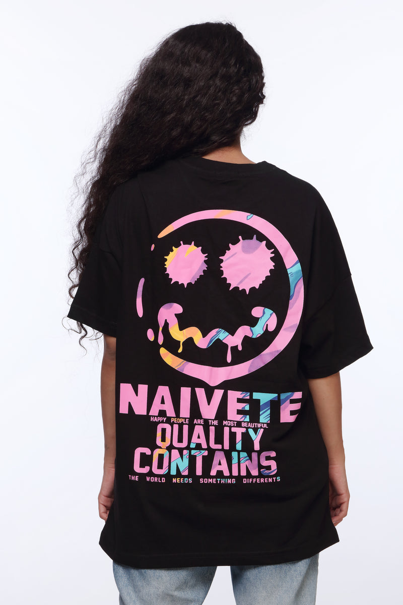 Black Oversized Shirt for Women | "Naivete" Print | Revolve