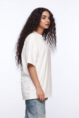 White Oversized Shirt for Women | "EDM" Print | Revolve