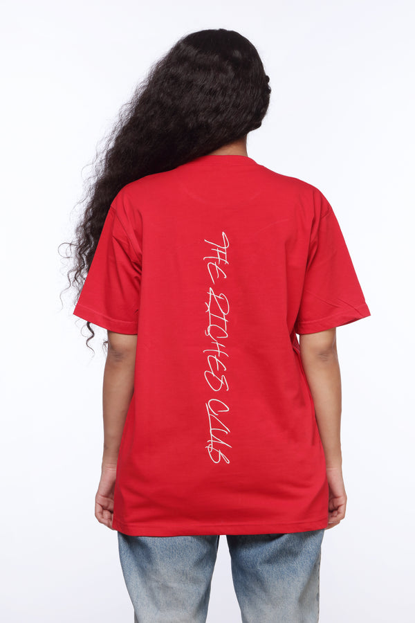 Red Oversized Shirt for Women | Riches Embroidery | Revolve