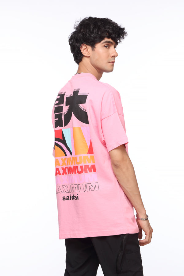 Pink Oversized Shirt for Men | "Maximum" Back Print | Revolve