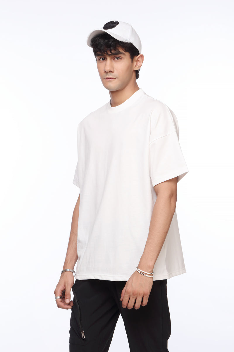 White Oversized Shirt for Men | "EDM" Print | Revolve