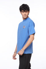 Blue Oversized Shirt for Men | Butterfly Embroidery | Revolve
