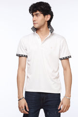 White Polo Shirt for Men | Printed Collar | Revolve