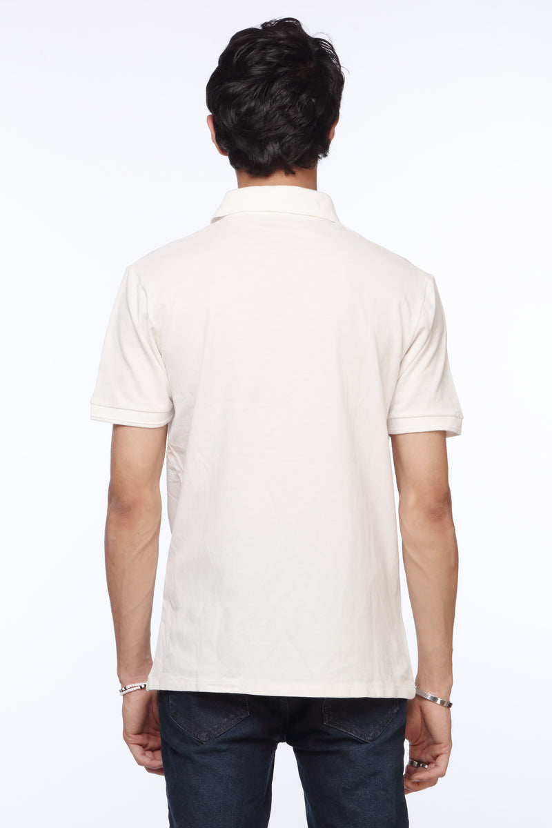 White Polo Shirt for Men | "Riches" Logo | Revolve