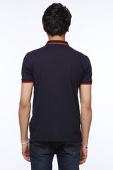 Navy Blue Basic Zipper Polo Shirt for Men | Revolve