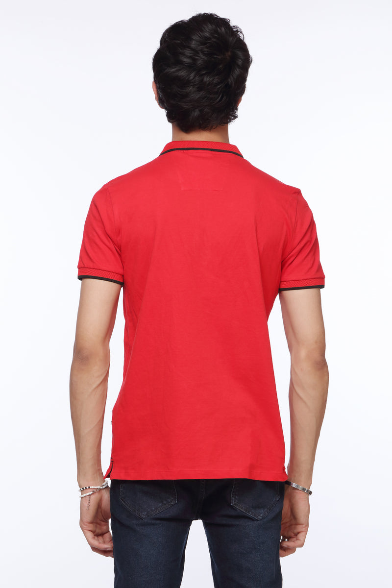 Red Basic Zipper Polo Shirt for Men | Revolve