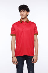 Red Polo Shirt for Men | Printed Collar | Revolve