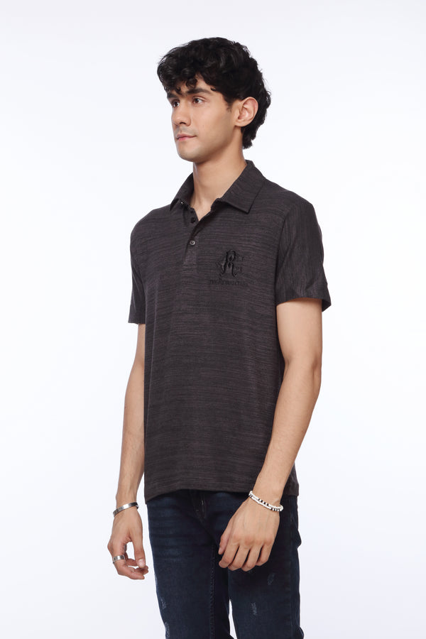 Charcoal Polo Shirt for Men | Textured | Revolve