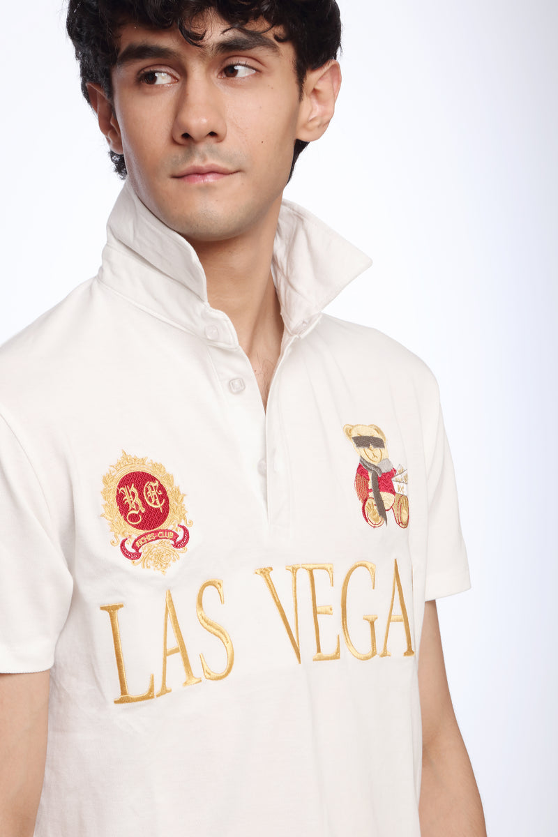 White Polo Shirt for Men | "Las Vegas" Polo | Revolve