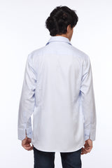 Light Blue Dress Shirt for Men | Textured with Embroidered Logo | Revolve