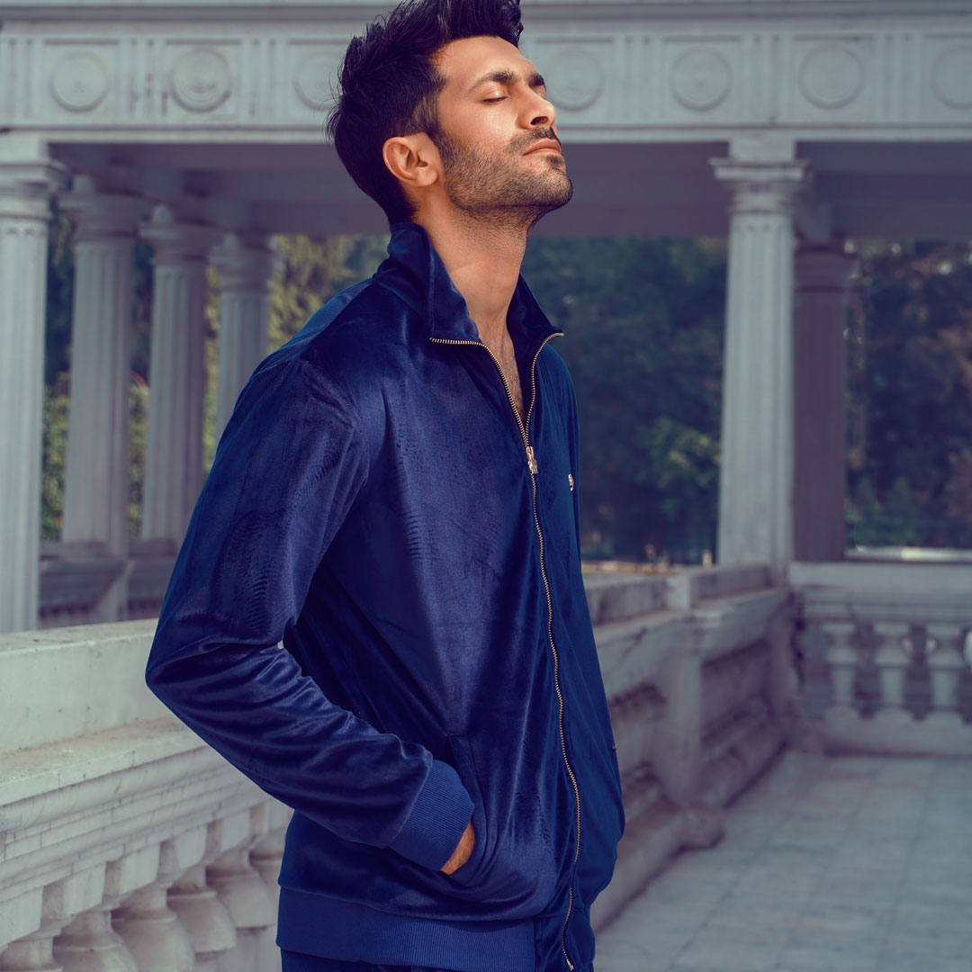 Ronx Velour Tracksuit - Navy