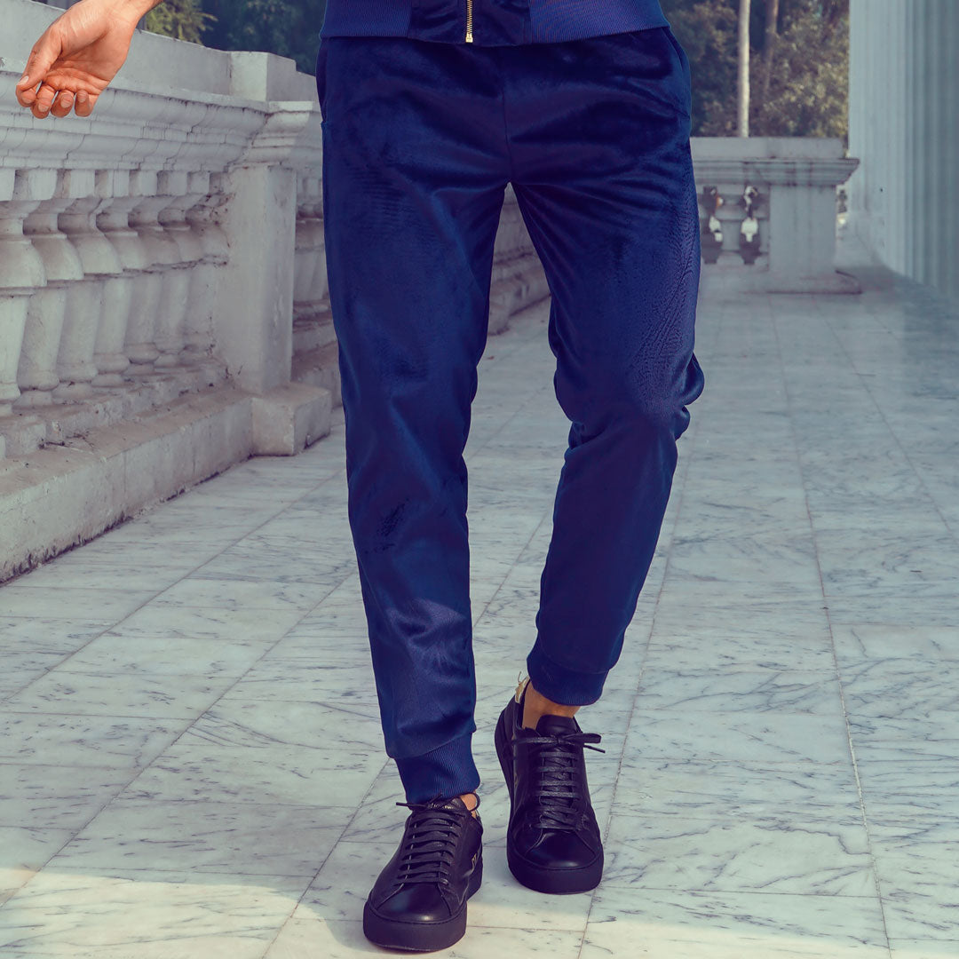 Ronx Velour Tracksuit - Navy