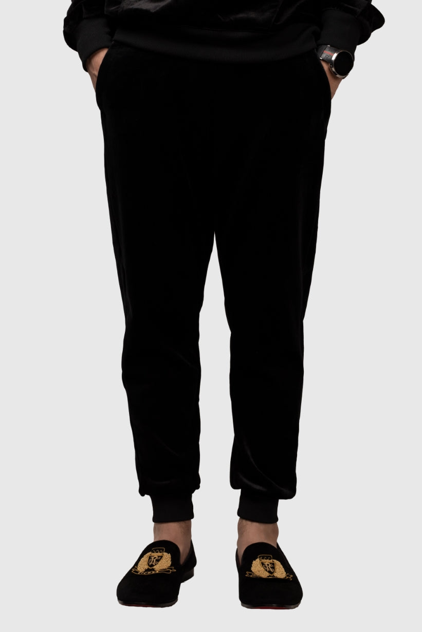 Velvet Jogger Pants - Black