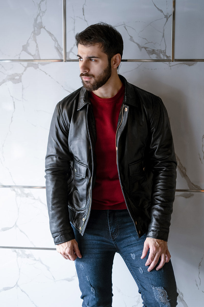 Euphoria Leather Jacket - Black