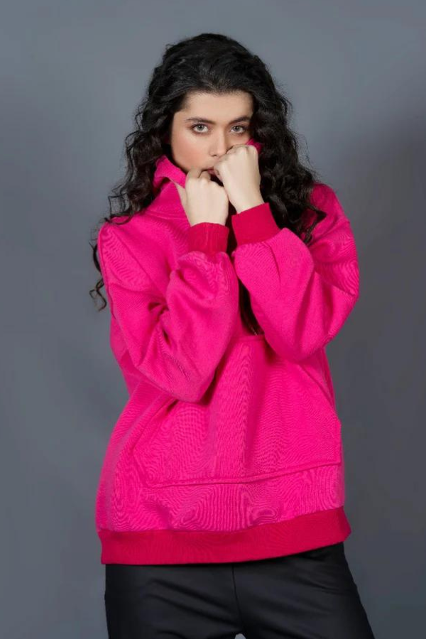 Deep Pink - Ladies Hoodie