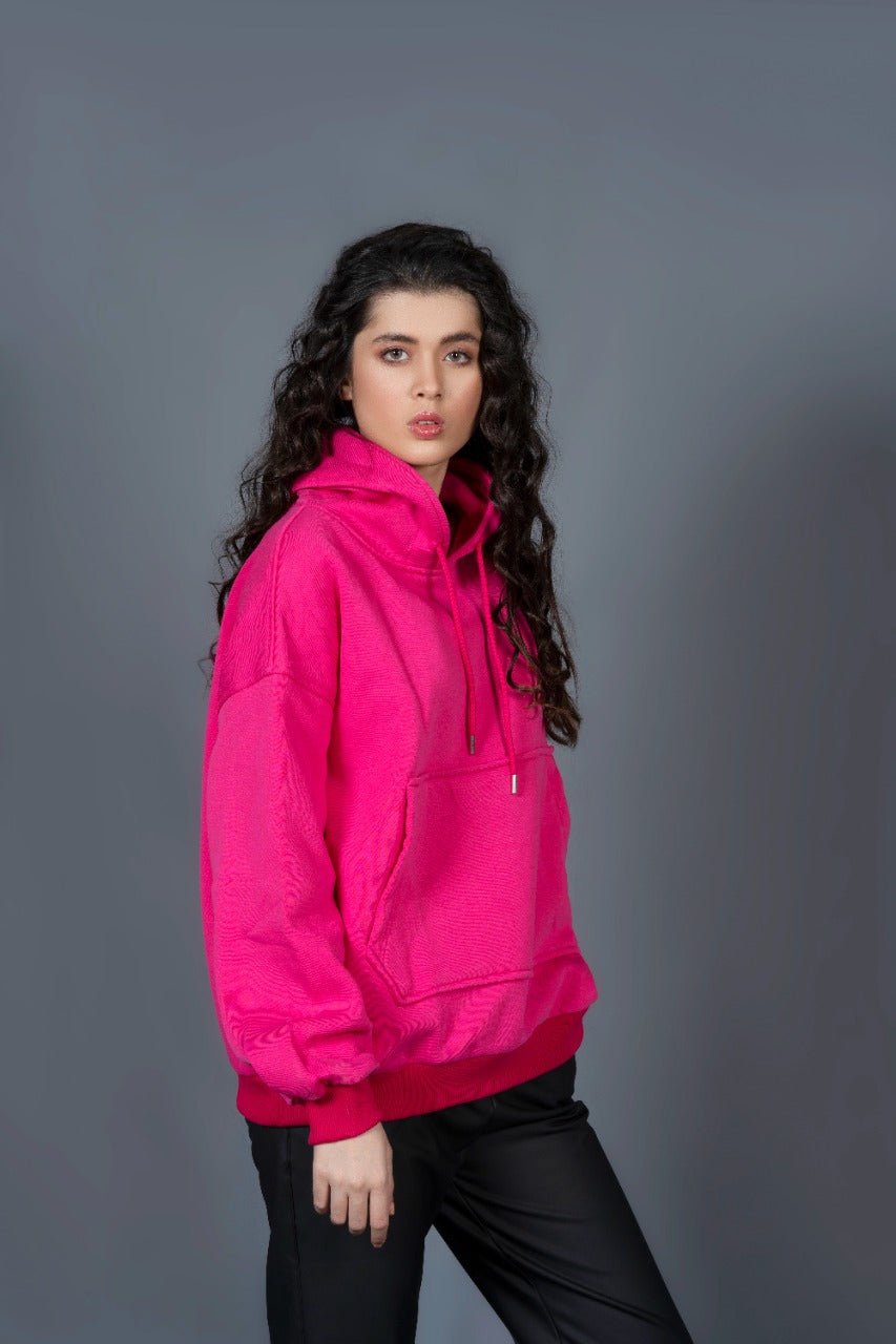 Deep Pink - Ladies Hoodie