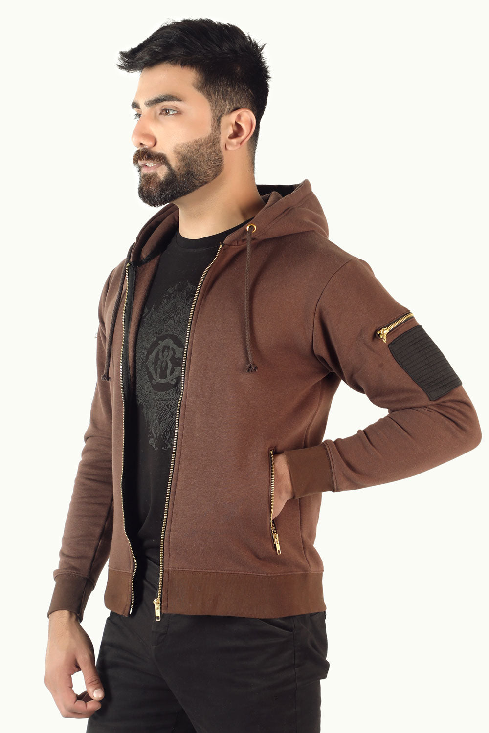 Hunt Zipper Hoodie - Brown