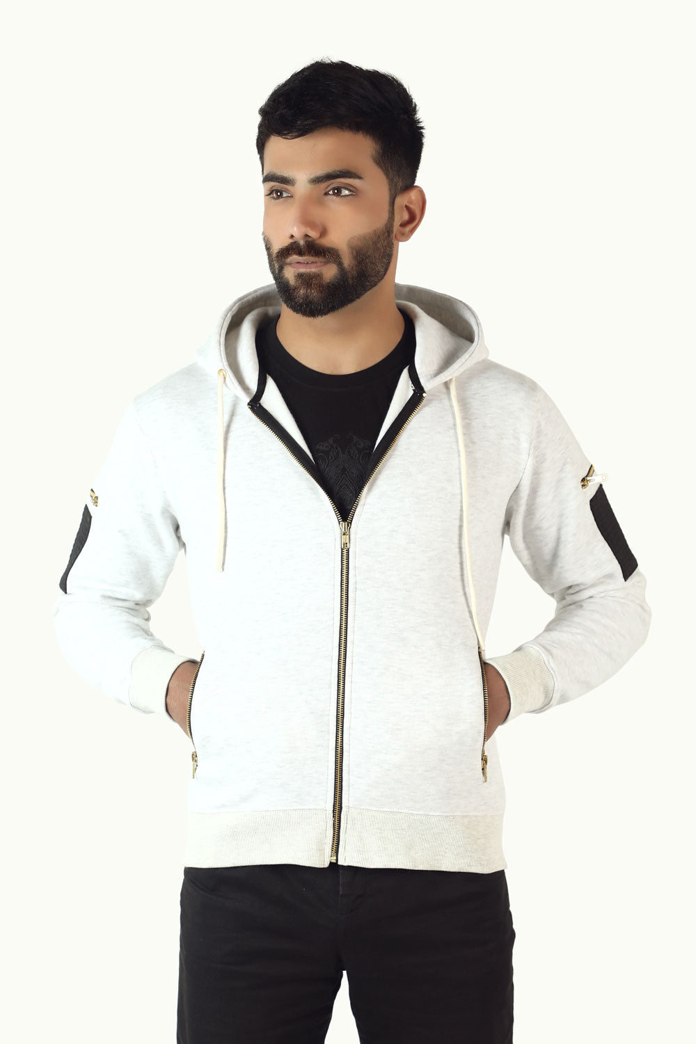 Hunt Zipper Hoodie - White