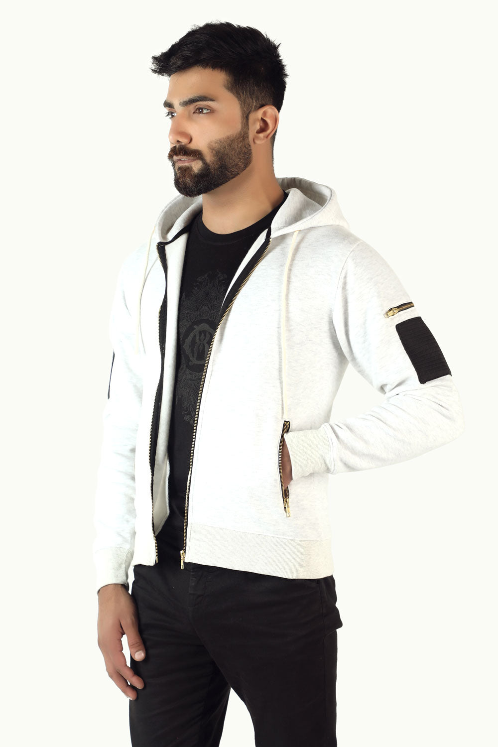 Hunt Zipper Hoodie - White