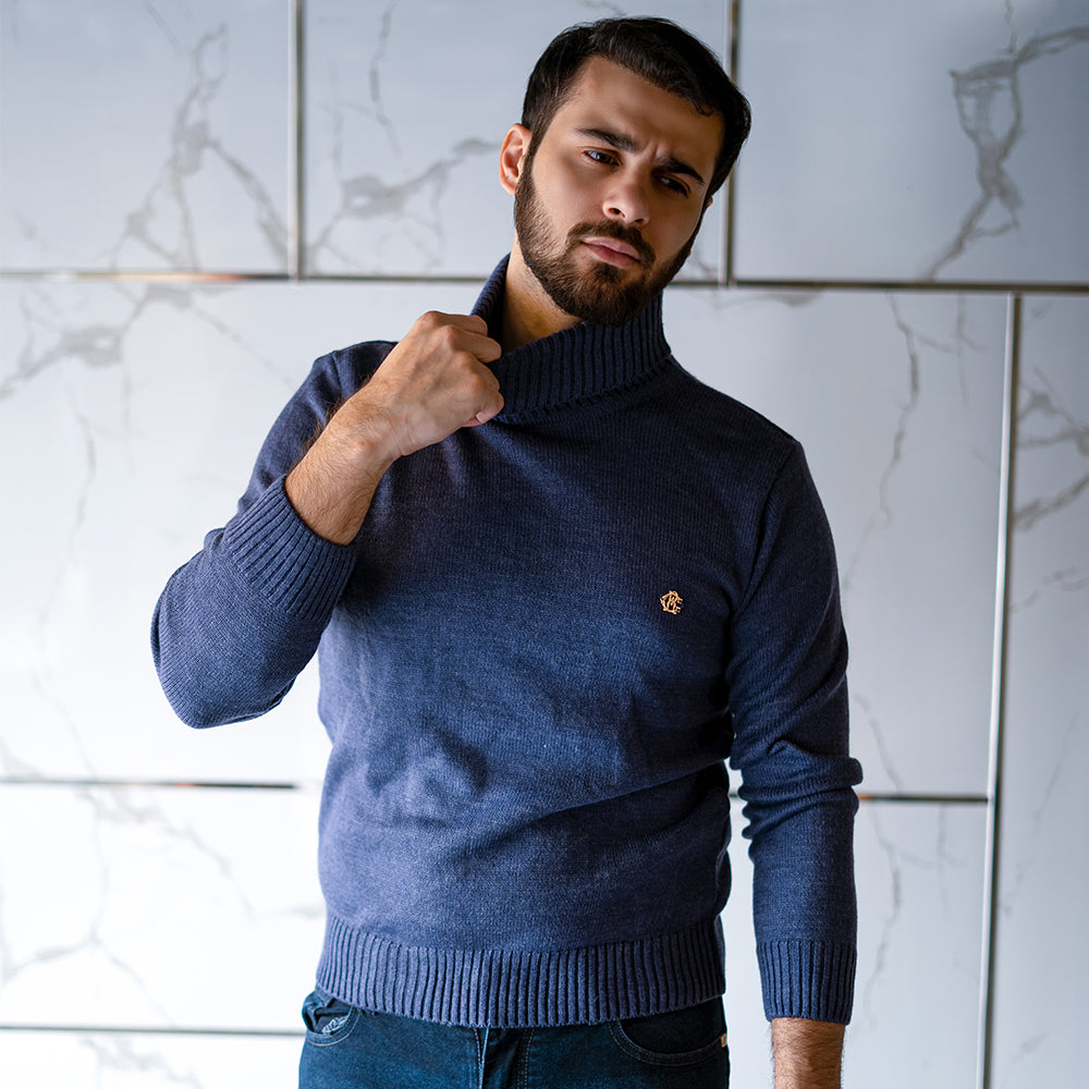 Turtleneck Jumper - Ram Blue