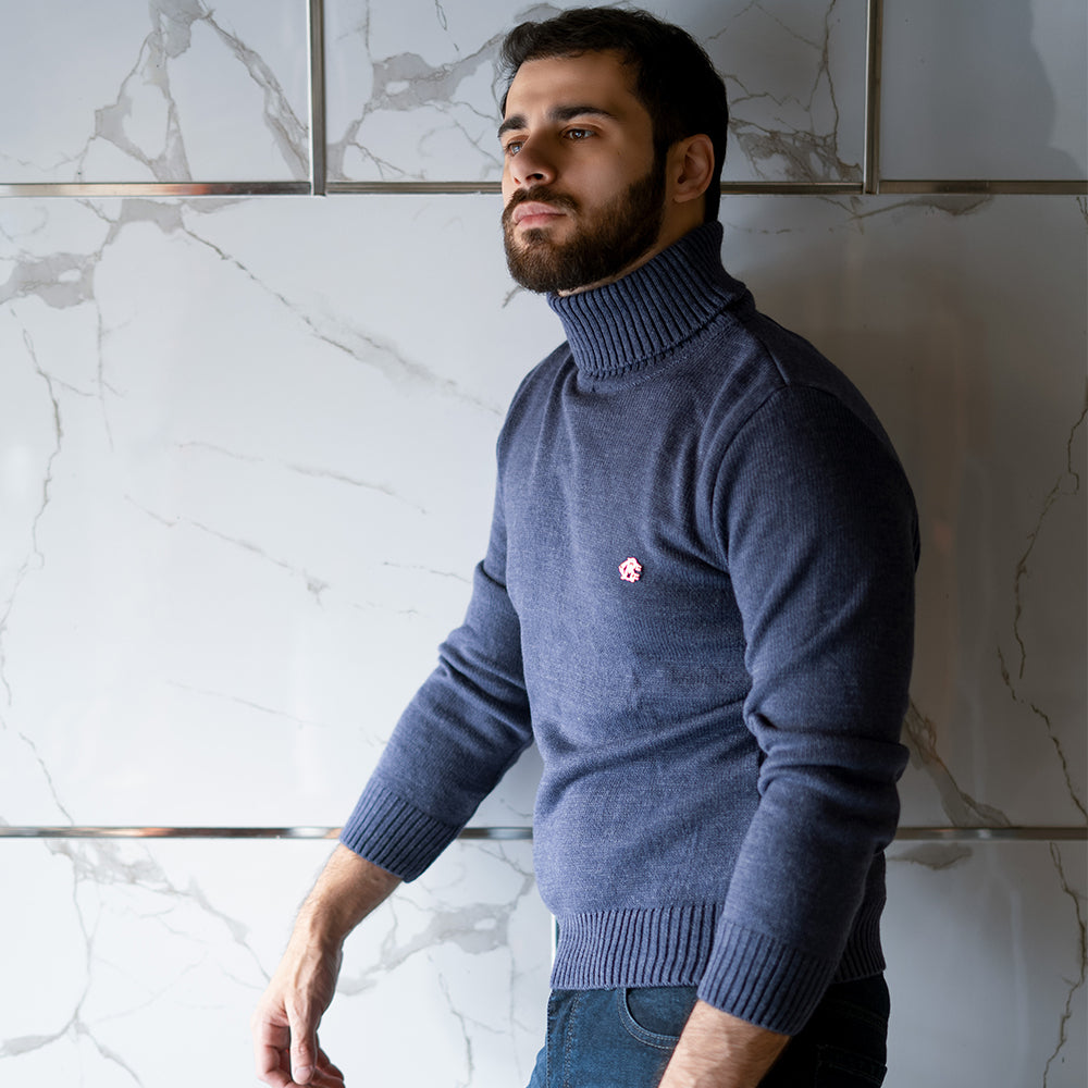 Turtleneck Jumper - Ram Blue